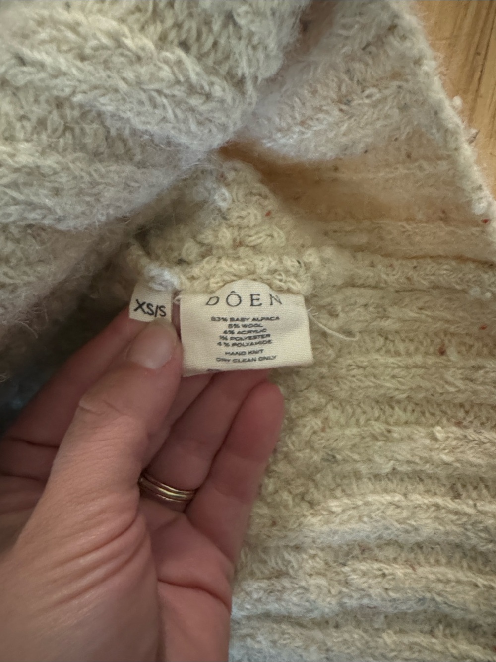 Doen Cream Cable Knit Turtleneck Sweater - Picture 3 of 6